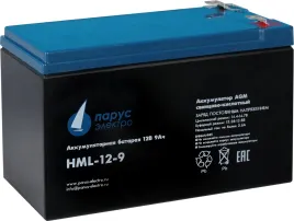 Battery Parus Electro, HML-12-9, 12V, 9Ah