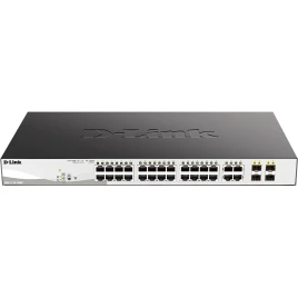 Коммутатор/ DGS-1210-28MP/F4A Smart L2 Switch 24х1000Base-T PoE, 4хCombo 1000Base-T/SFP, PoE...