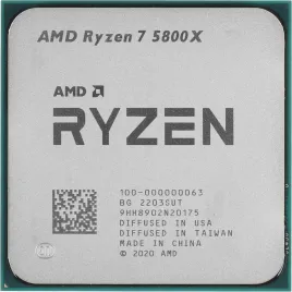 Процессор/ CPU AM4 AMD Ryzen 7 5800X (Vermeer, 8C/16T, 3.8/4.7GHz, 32MB, 105W) OEM