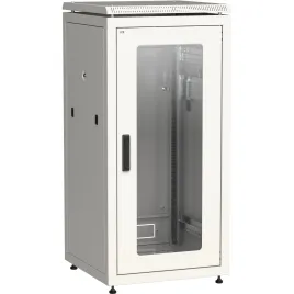Шкаф сетевой 19" LINEA N 28U 600х800 мм стеклянная передняя дверь серы