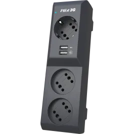 Сетевой фильтр/ Surge protector Pilot 3G 3xGP euro outlets, 10А/2.2кВа