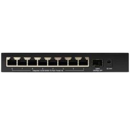 Коммутатор/ Unmanaged Switch 8x100Base-TX PoE, 1x1000Base-X SFP, PoE Budget 80W,...