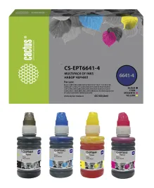 -/ Чернила Cactus CS-EPT6641-4 T664 многоцветный набор 4x100мл для Epson L100/L110/L120/L132/L200/L210/