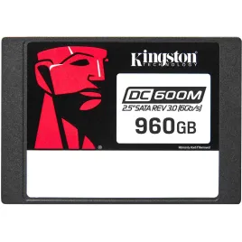 Твердотельный накопитель/ Kingston SSD DC600M, 960GB, 2.5" 7mm, SATA3, 3D TLC, R/W 560/530MB/s, IOPs 94 000/65 000, TBW 1752, DWPD 1 (12 мес)