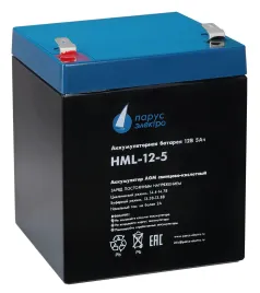 Battery Parus Electro, HML-12-5, 12V, 5.2Ah