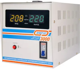Стабилизатор  АСН- 3000  ЭНЕРГИЯ с цифр. дисплеем/ Stabilizer ASN-3000 ENERGY with numbers. display