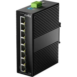 Промышленный коммутатор/ 8-Port Aluminum Industrial Switch, 1000Mbps 8-Port RJ45, Din-rail design, Power supply: DC 9.6~57V work temperature:-40 °C-75°C, Power Adapter Not Included