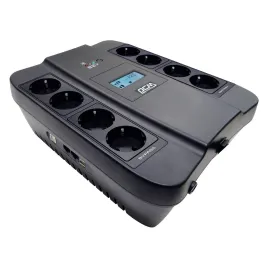 ИБП SPD-750U LCD, линейно-интерактивный, цифровой дисплей,  750 ВA, 450 Вт, 4 евророзетки с резервным питанием, 4 евророзетки с фильтрацией, USB,  защита RJ45/RJ11, батарея свинцово-кислотная 12В 9Ач, ШхГхВ 285х232х103мм, 7.4 кг/ UPS SPD-750U LCD, line-in