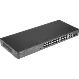 Коммутатор/ 24-Port L2 Switch 10/100Mbps + 4-port Gigabit with 24-port PoE+, PoE budget up to 250W, support PoE power management, with abundant L2 features,1U rack mountable, full managed via web UI/CLI/SSH/Telnet/SNMP