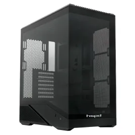 Корпус без блока питания/ Case HSPD F711, Panoramic Full Tower, Black, TG, 0.7 SPCC, no fans ATX, mATX, mITX 190/420/280mm 2x2.5", 2x3.5", 7xPCI 1xUSB-A 3.0, 1xUSB-C 445x235x475mm