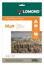 Фотобумага Lomond 0102015 A4/190г/м2/50л./белый матовое для струйной п