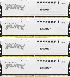 Память оперативная/ Kingston 64GB 6000MT/s DDR5 CL40 DIMM (Kit of 4) FURY Beast White XMP
