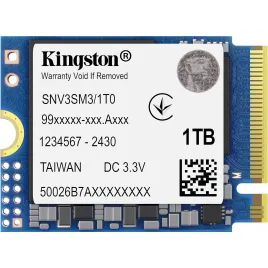 Твердотельный накопитель/ Kingston SSD NV3, 1000GB, M.2(22x30mm), NVMe, PCIe 4.0 x4, 3D TLC, R/W 6000/4000MB/s, TBW 320, DWPD 0.2 (60 мес)