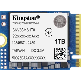 Твердотельный накопитель/ Kingston SSD NV3, 1000GB, M.2(22x30mm), NVMe, PCIe 4.0...