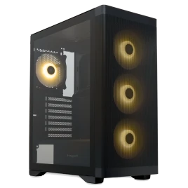 Корпус без блока питания/ Case HSPD M520, Mesh Mid Tower, Black, slide