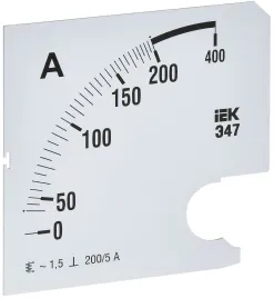 Шкала смен. для амперметра Э47 200/5А-1,5 96х96мм IEK