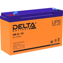 Батарея DELTA серия HR, HR 6-15, напряжение 6В, емкость 15Ач (разряд 2