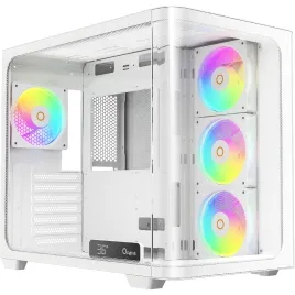Корпус ПК без блока питания/ Case Ocypus Iota C70 Curve WH ARGB, Midi-Tower, TG, 4x120mm ARGB, 2xUSB-A 3.0 + 1xUSB-C 3.1, ATX, mATX, mITX White