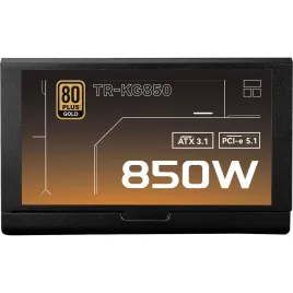 Блок питания 850W/ Power Supply Thermalright, 850W 80+ Gold (ATX, 3.1, PCIe 5.1, Full modular, 1x24(20+4)pin, 2xCPU 8(4+4)pin, 2xPCIe*2 8(6+2)pin, 1x12V-2x6, 8xSATA3, 3xMOLEX4pin, Active, 120x120mm, 150x140x86mm, APFC, OVP, UVP, SCP, OCP, OTP, OPP, black)