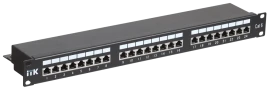 1U патч-панель кат.6 STP, 24 порта (IDC Dual), с кабельным органайзеро