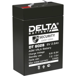 Батарея DELTA серия DT, DT 6028, напряжение 6В, емкость 2.8Ач...