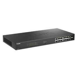 Коммутатор/ DGS-1018P Конфигурируемый PoE-коммутатор, 16х1000Base-T PoE, 2x1000Base-X SFP, PoE-бюджет 240...