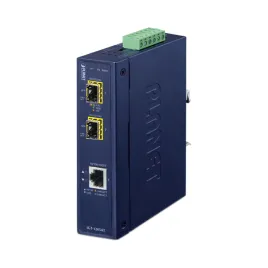 медиа конвертер/ PLANET IP30 Industrial 10/100/1000T to 2-Port 100/100