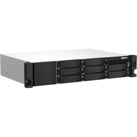 Сетевое хранилище без дисков/ SMB QNAP TS-873AeU-4G NAS 8x3.5/2.5 SATA/SSD trays, 2 x M2 PCIe, 2x 2.5 GbE, 2U rackmount, 1 PSU. AMD Ryzen V1500B 4-core/8-thread 2.2 GHz processor, 4 GB DDR4 RAM (1*4 GB) up to 64GB (2*32 GB). W/o rail kit RAIL-B02