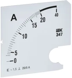 Шкала смен. для амперметра Э47 20/5А-1,5 96х96мм IEK