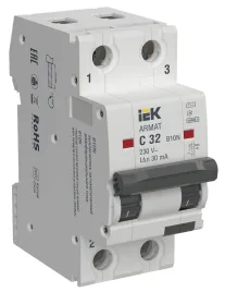 ARMAT АВДТ B10N 2P C32 30мА тип AC IEK