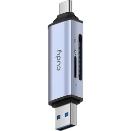 Кардридер/ 2-IN-1 USB 3.0 SD/TF Card Reader, Dual USB (1xUSB-A 3.0 + 1