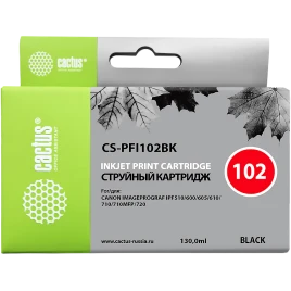 Картридж струйный Cactus CS-PFI102BK черный (130мл) для Canon iPF50