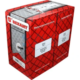 Кабель информационный F/UTP категория 5е 2х2х24AWG(0,50мм) 305м (медь) PVC solid серый REXANT
