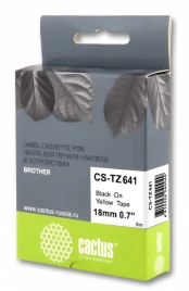 Картридж ленточный Cactus CS-TZ641 TZe-641 черный для Brother 1010/