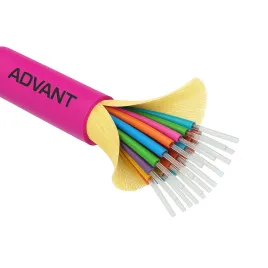 Волоконно-оптический кабель ADVANT ADVOM4-FO32-UV-LM, тип волокна MM 50/125 (OM4), количество волокон: 32, среда использования: Внутренняя/Внешняя, внешняя оболочка: LSZH, цвет: Маджента. Внешний диаметр: 8,5