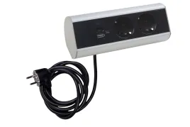 Donel Настольный розеточный блок Ovaledesign в сборе: 2х220V, USB Type A+C, кабель, тип: DDSBC