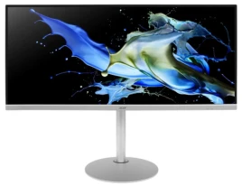 Монитор/ ACER CB342CUsemiphuzx 34'', ZeroFrame, Silver, 21:9, IPS, 3440x1440, 1 / 4ms, 400cd, 75Hz, 1xHDMI(2.0) + 1xDP(1.2) + 1xType-C(65W) + RJ45 + Audio out + USB 3.0x2+USB-B (2up 2down), Speakers 3Wx2, sync FreeSync, HDR 400, H.Adj. 150