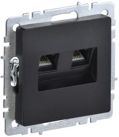 BRITE Роз. комп. 2-ая RJ45 кат.6 РК11-2-БрЧ черн. IEK