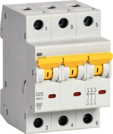 Выкл. авт. ВА47-60МА без тепл. расцеп. 3P 25А 6кА D IEK