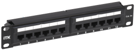 ITK 1U патч-панель кат.5E UTP 12 портов 10"" Dual IDC