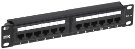 ITK 1U патч-панель кат.5E UTP 12 портов 10"" Dual IDC