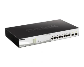 Коммутатор/ Smart L2 Switch 8х1000Base-T PoE, 2х1000Base-X SFP, PoE Budget...