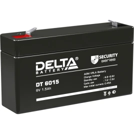 Батарея DELTA серия DT, DT 6015, напряжение 6В, емкость 1.5Ач...