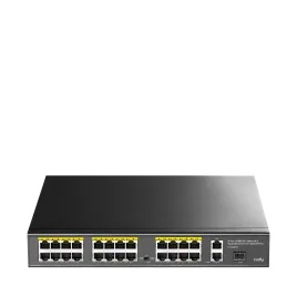 Коммутатор/ 24-Port 10/100M PSE RJ-45 +2 Gigabit RJ- 45 +1SFP Port wit