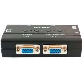 Коммутатор/ DKVM-4K,DKVM-4K/B 4-port KVM Switch, VGA+PS/2 ports
