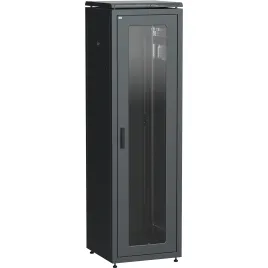 Шкаф сетевой 19" LINEA N 38U 600х800 мм стеклянная передняя дверь, зад