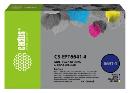 Чернила Cactus CS-EPT6641-4 T664 многоцветный набор 4x100мл для Eps