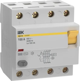 УЗО KARAT ВД3-63 4P 100А 100мА 6кА тип AC IEK