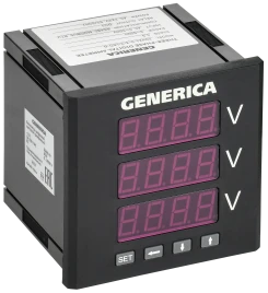 Вольтметр цифр. щит. 3-ф. DO RS-485 96х96 LED GENERICA