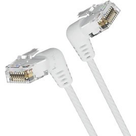 Патч-корд Vention прямой UTP cat.6a, RJ45 угол 90 - 0,5м. Белый